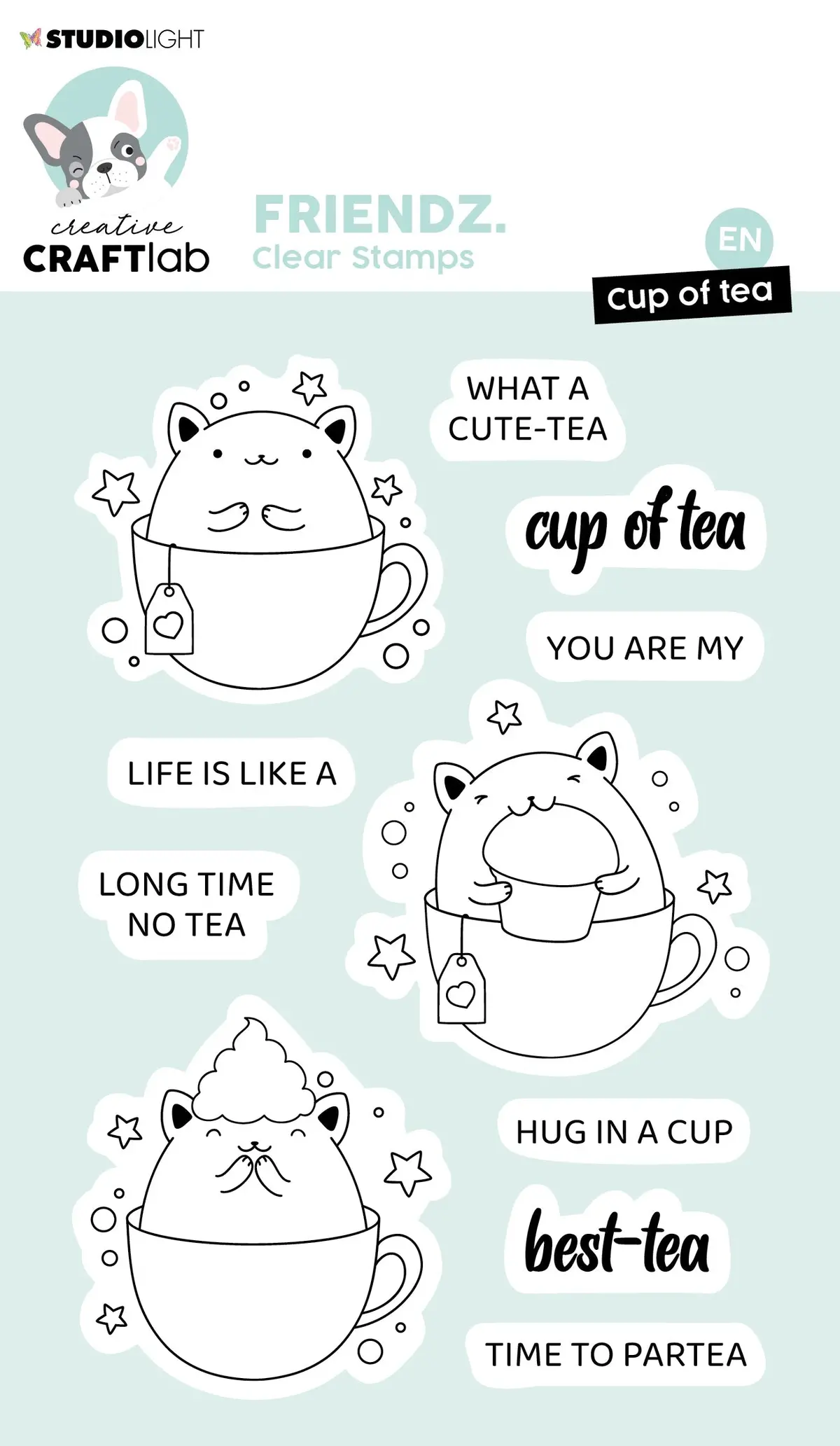 Ccl Clear Stamp Cup Of Tea Friendz 92X138x1mm 11 Pc Nr.553 1