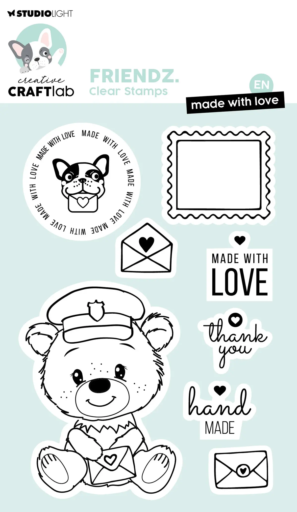 Ccl Clear Stamp Made With Love Friendz 8 Pc 1