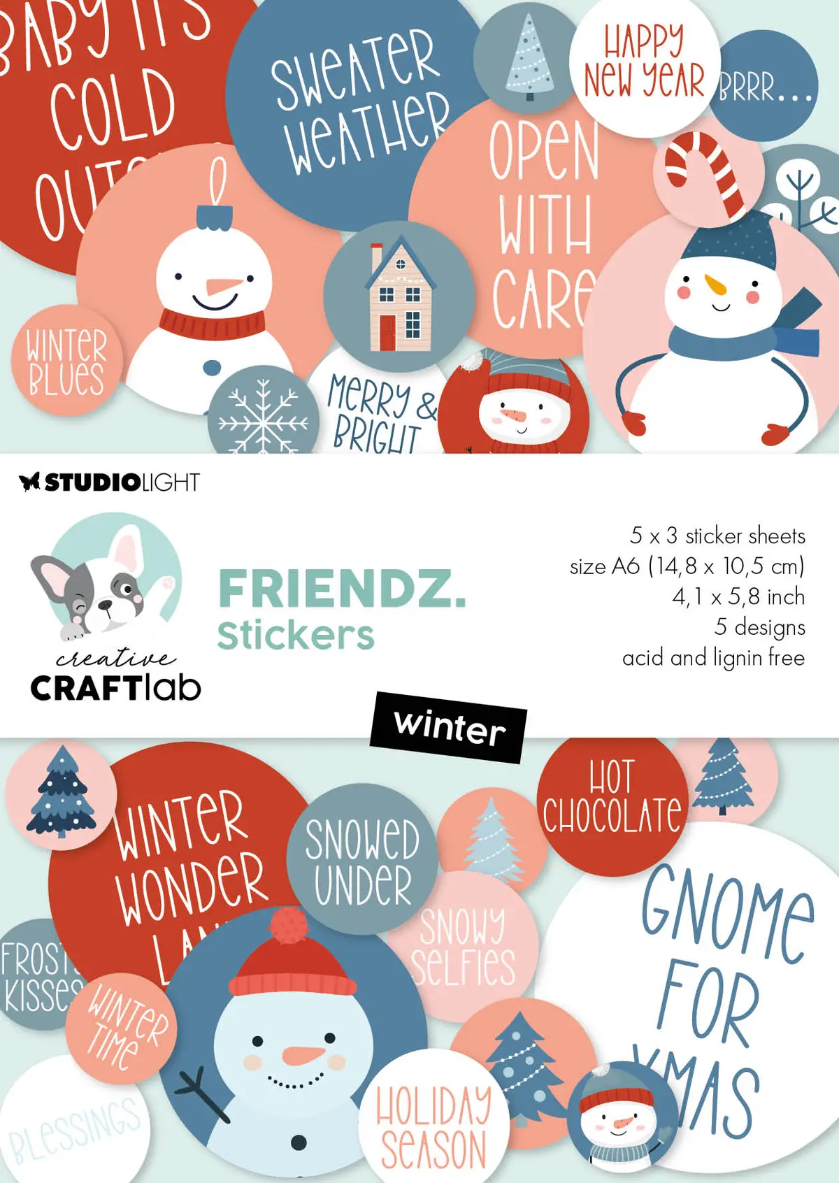 Ccl Sticker Paper Pad Winter Friendz 105X148x3mm 15 Sheets 1
