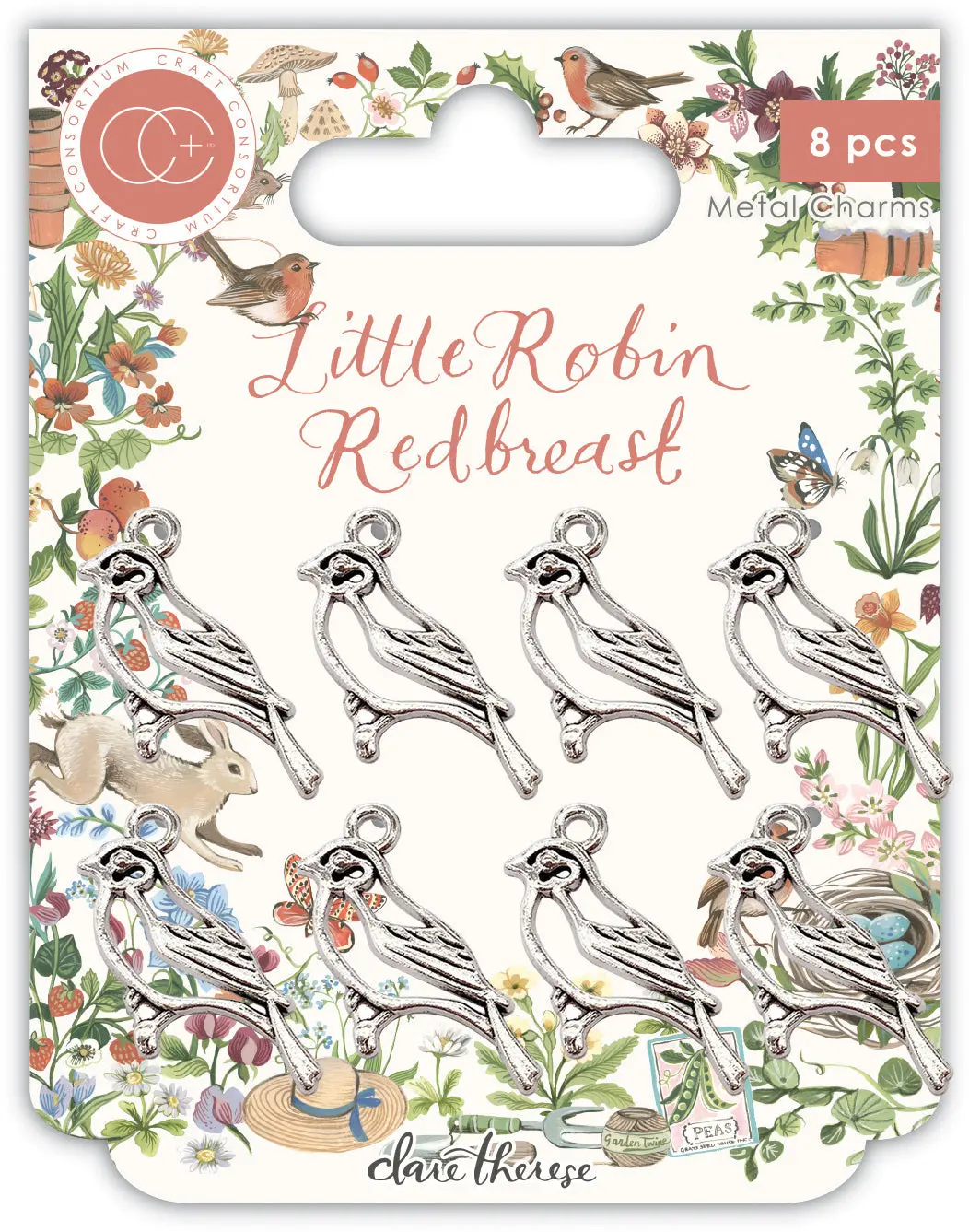 Craft Consortium Little Robin Redbreast - Metal Charms - Robin 1