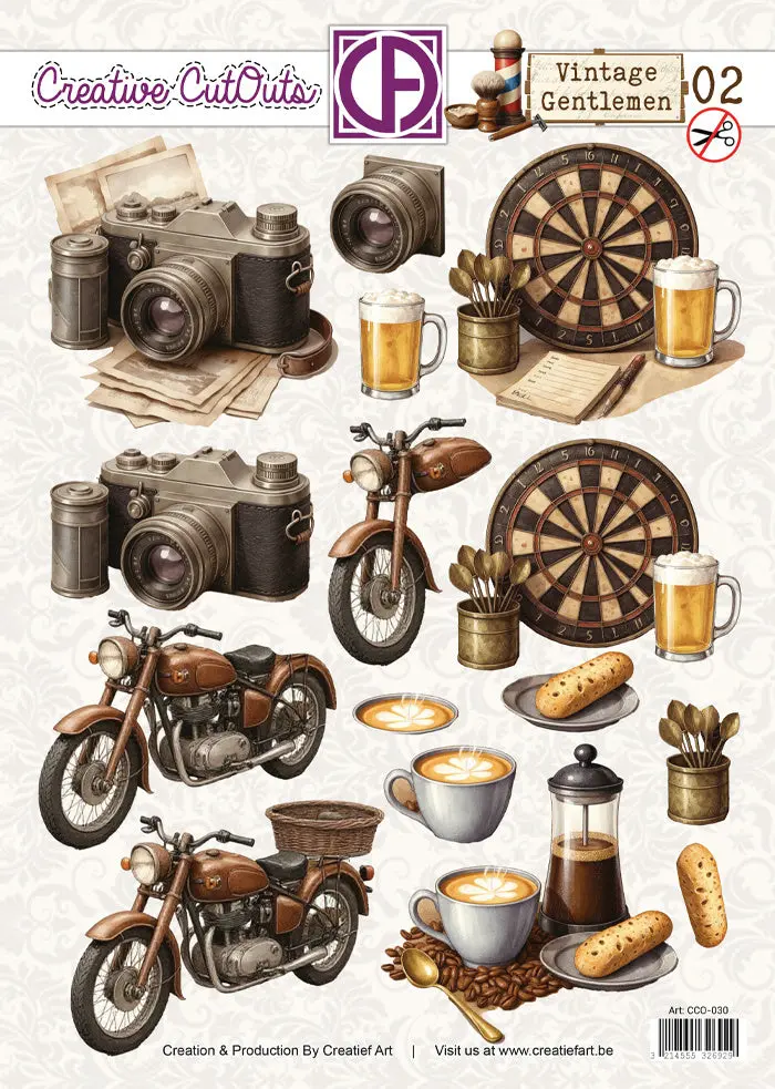 Creatief Art - 3D Die-Cut Sheet - Vintage Gentlemen 02 1