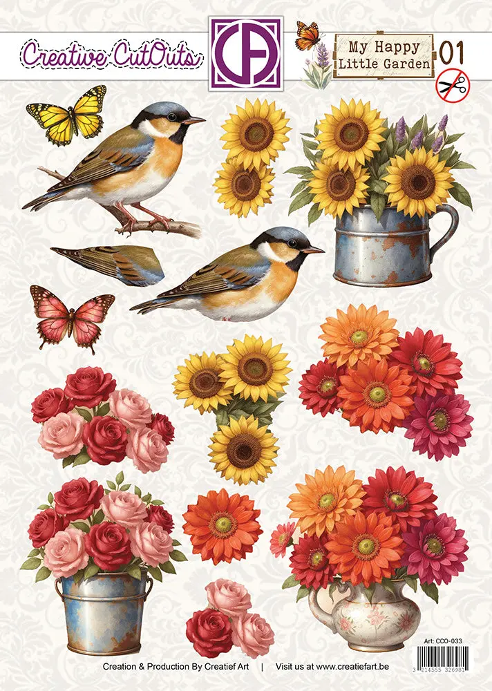 Creatief Art - 3D Die-Cut Sheet - My Happy Little Garden 01 1