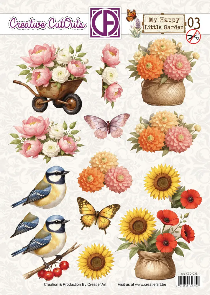 Creatief Art - 3D Die-Cut Sheet - My Happy Little Garden 03 1
