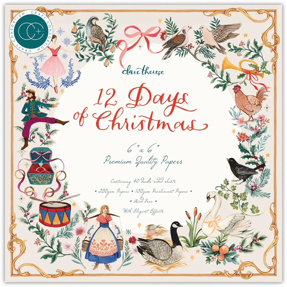 Craft Consortium 12 Days Of Christmas - 6X6 Paper Pad 1