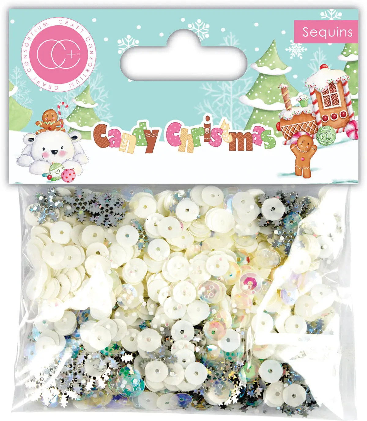 Craft Consortium Candy Christmas - Snowflake Sequins 1
