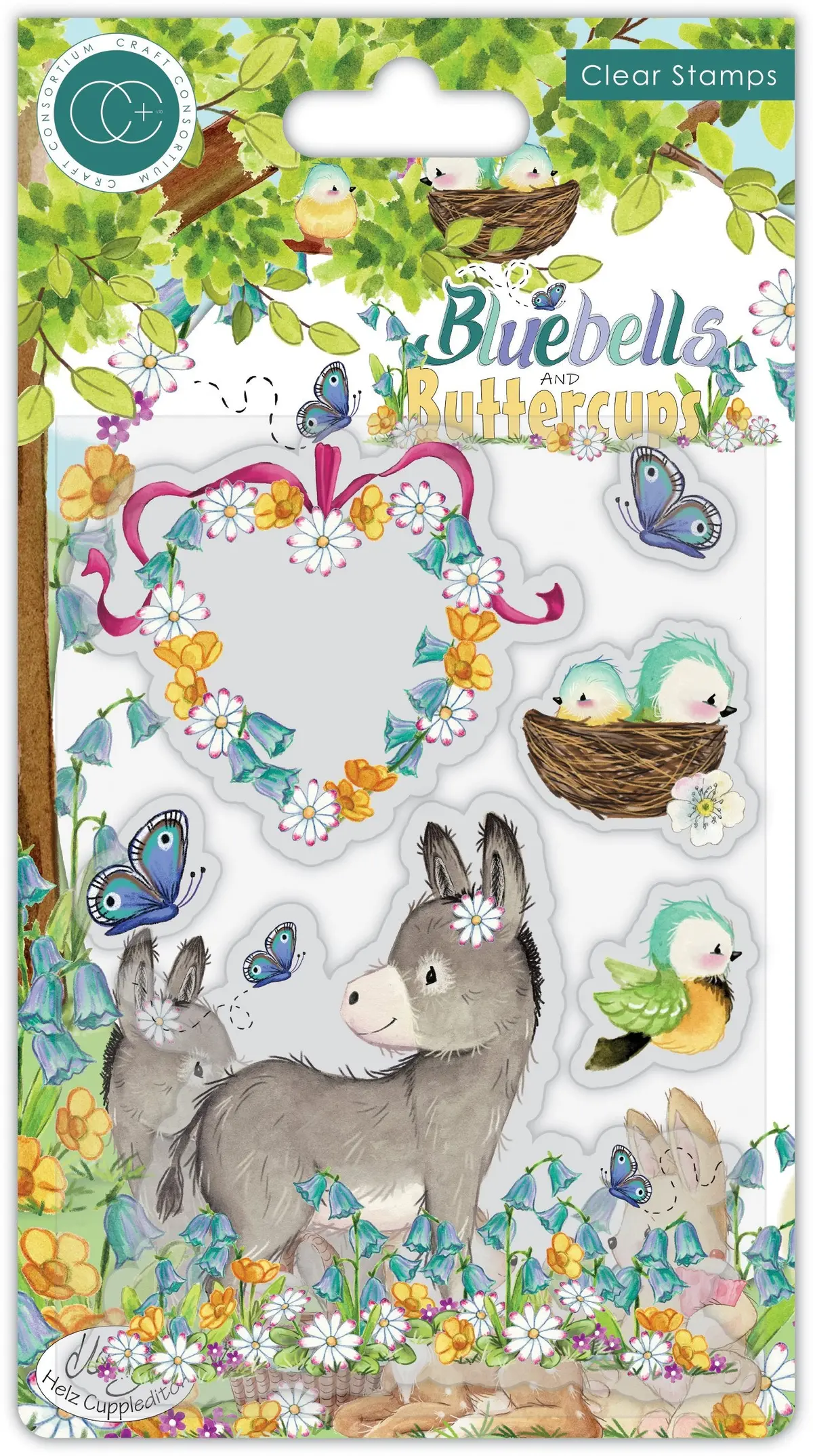 Bluebells And Buttercups - Stamp Set - Donkey 1