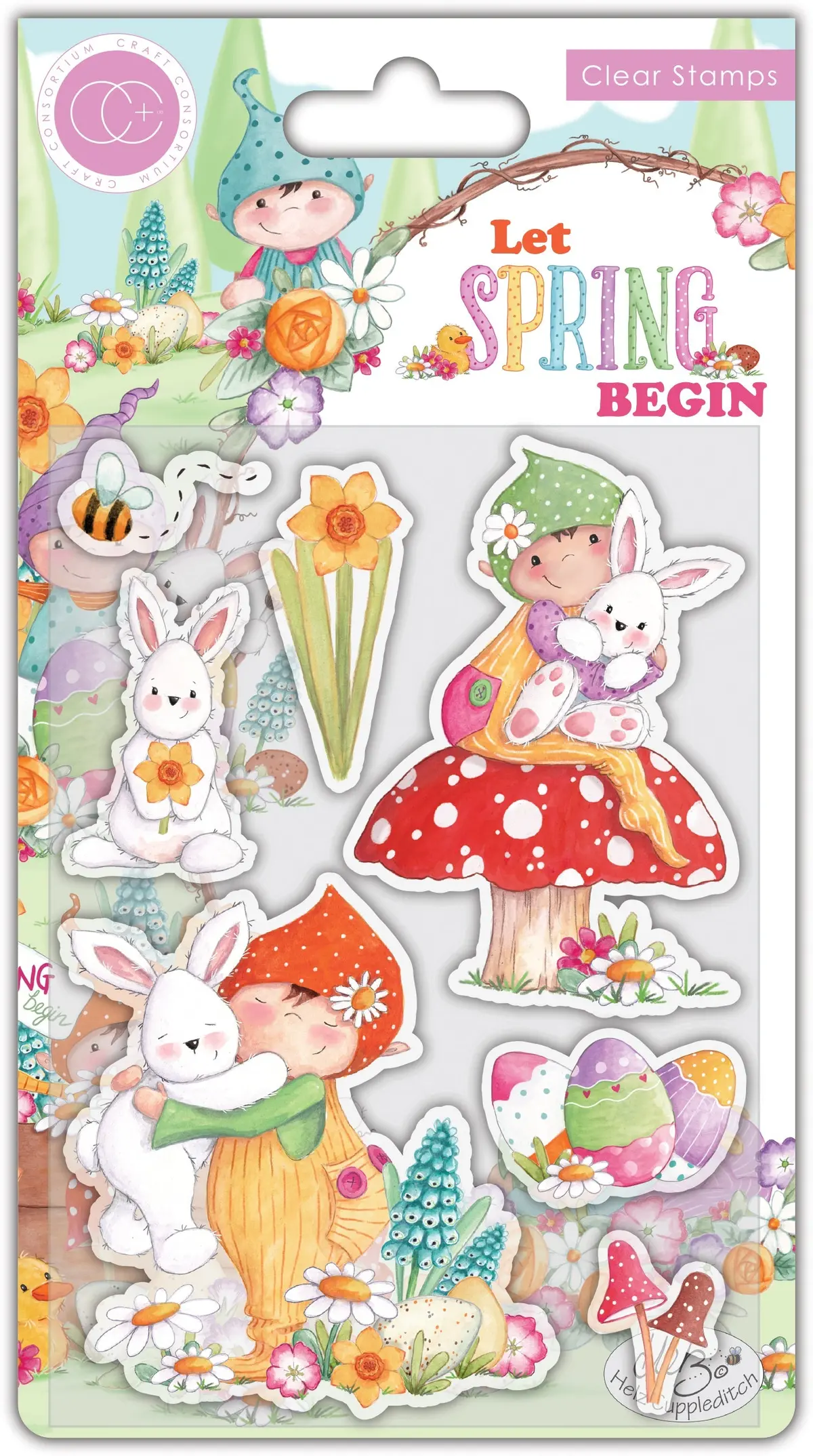Craft Consortium Let Spring Begin - Stamp Set - Bunny 1