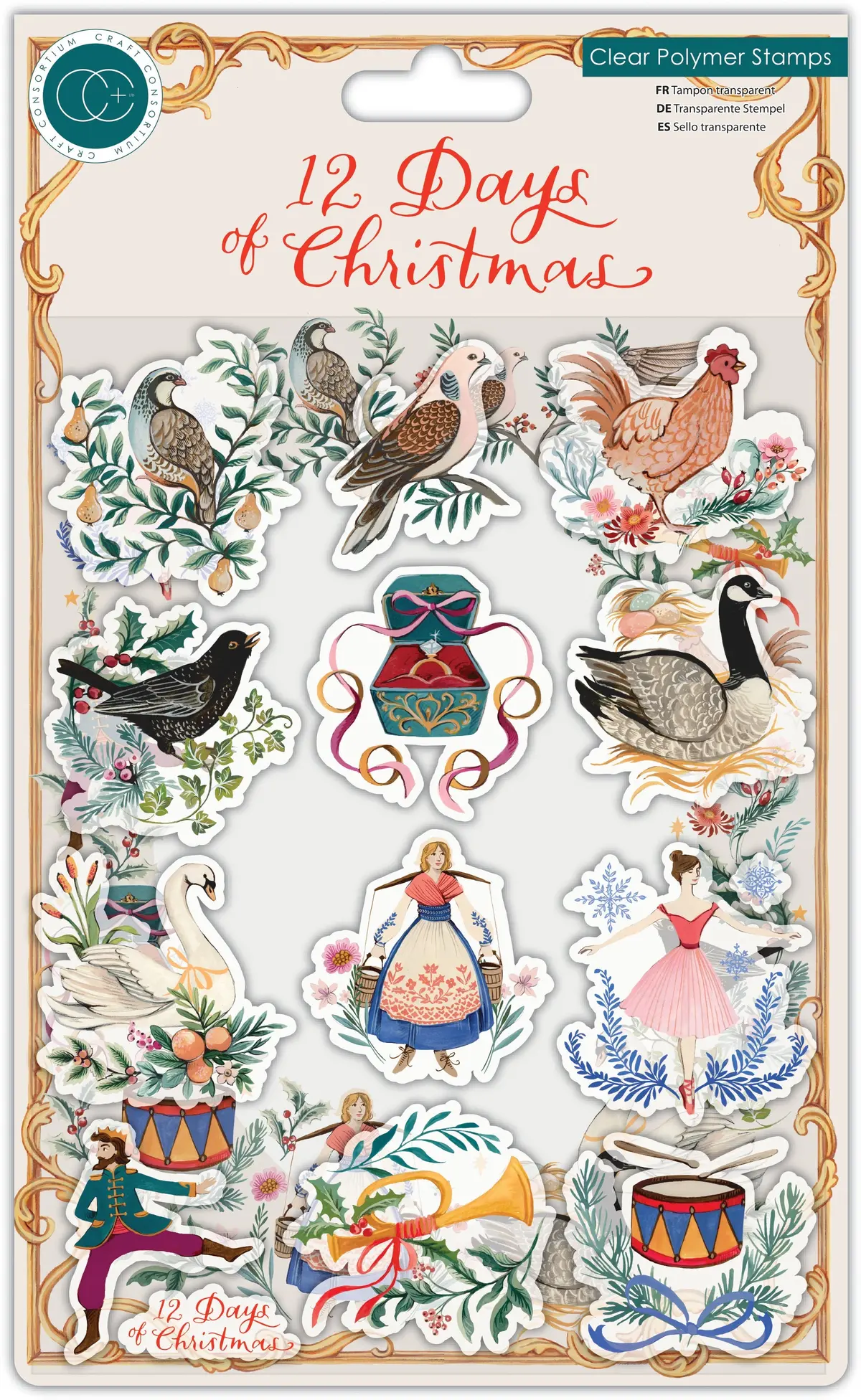 Craft Consortium 12 Days Of Christmas - 6X8 Stamp Set 1
