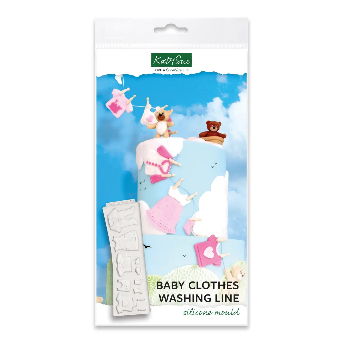 Baby Clothes Washing Line Silicone Mould 1