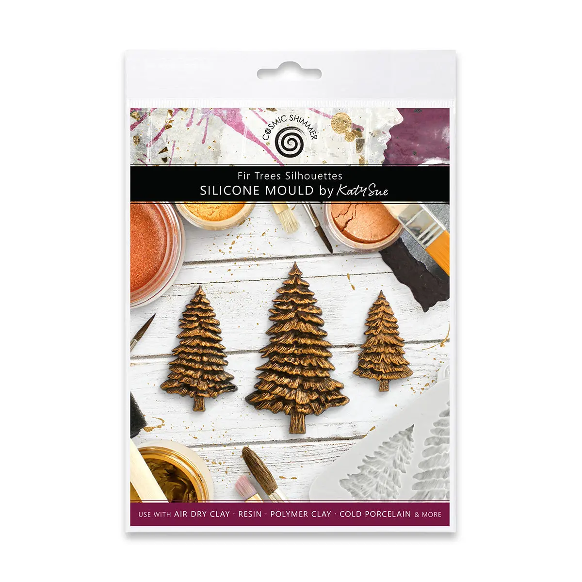 Cosmic Shimmer Fir Trees Silhouettes Silicone Mould 1