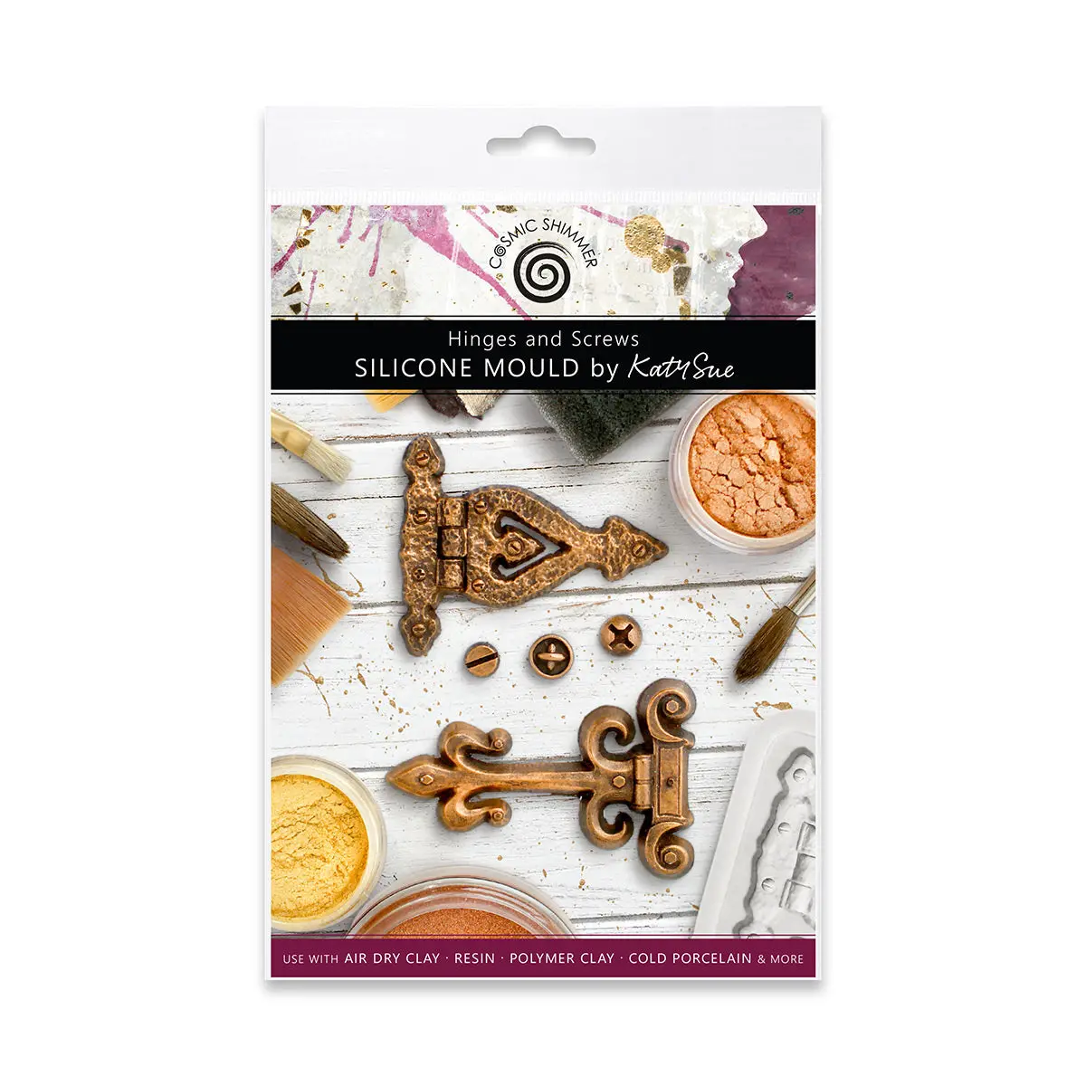 Cosmic Shimmer Hinges And Screws Silicone Mould 1