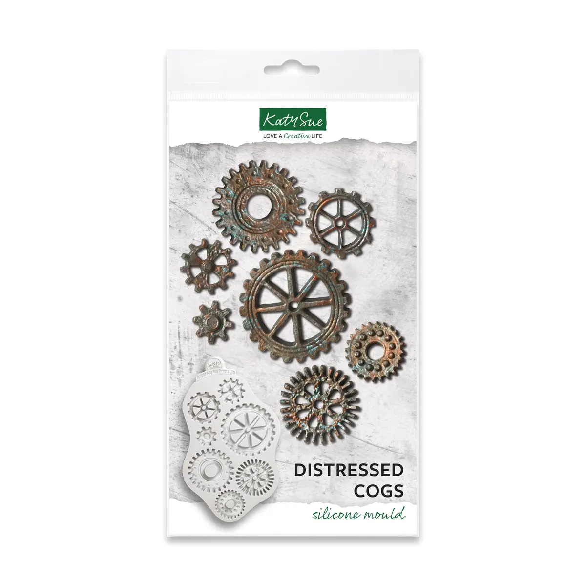 Distressed Cogs Silicone Mould 1