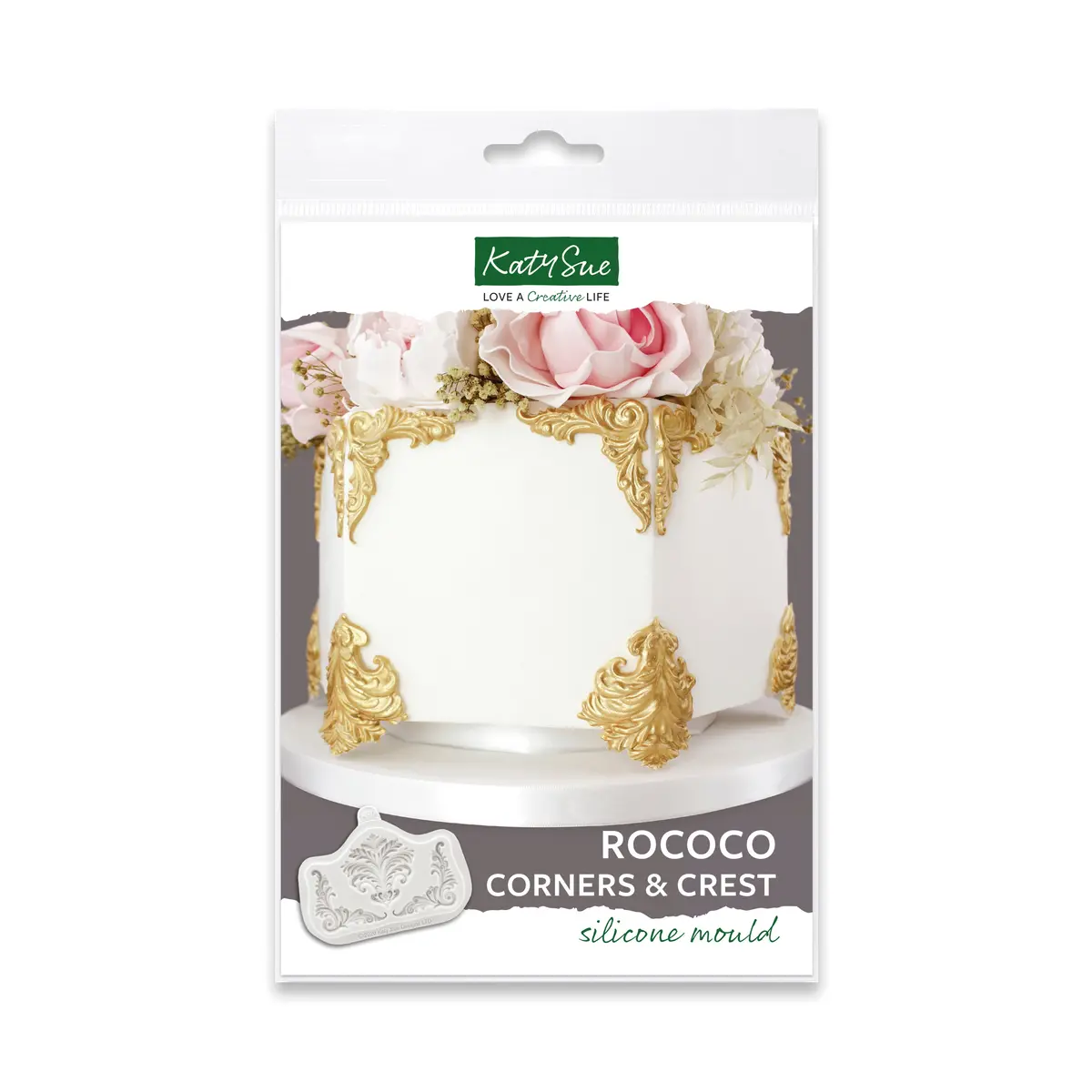 Rococo Corners & Crest Silicone Mould 1
