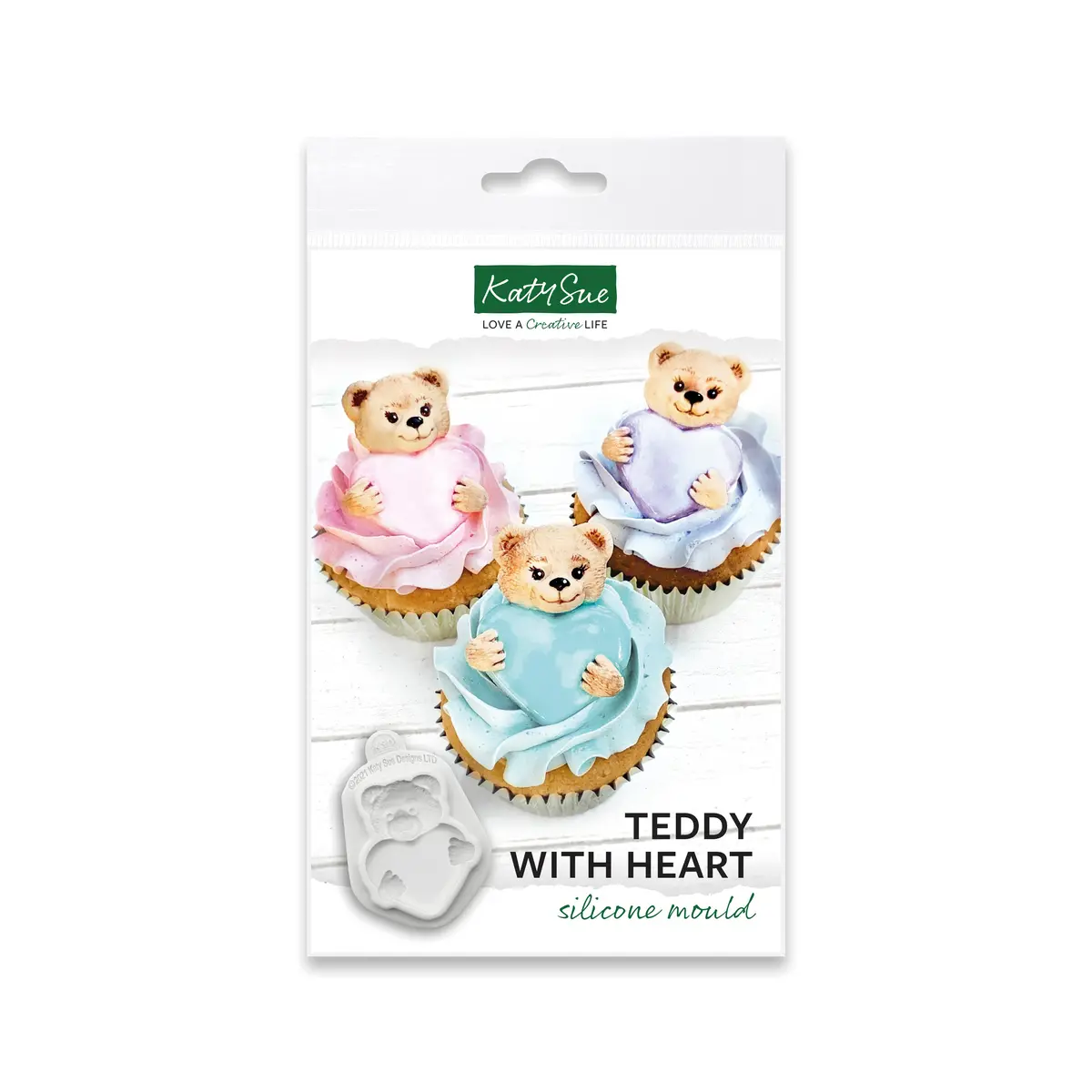 Teddy With Heart Silicone Mould 1