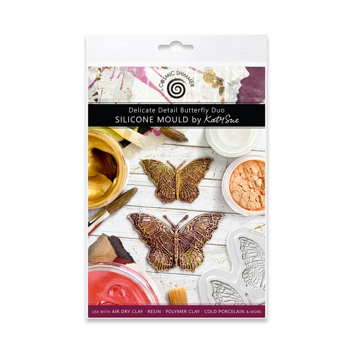 Cosmic Shimmer Delicate Detail Butterfly Duo Silicone Mould 1