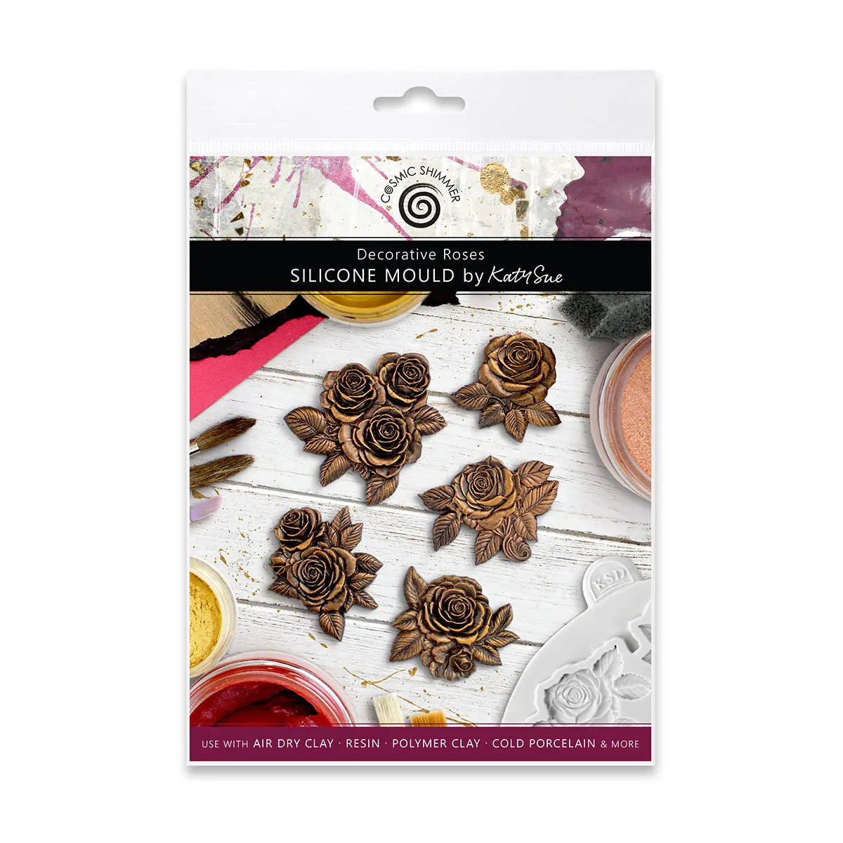 Cosmic Shimmer Decorative Roses Silicone Mould 1