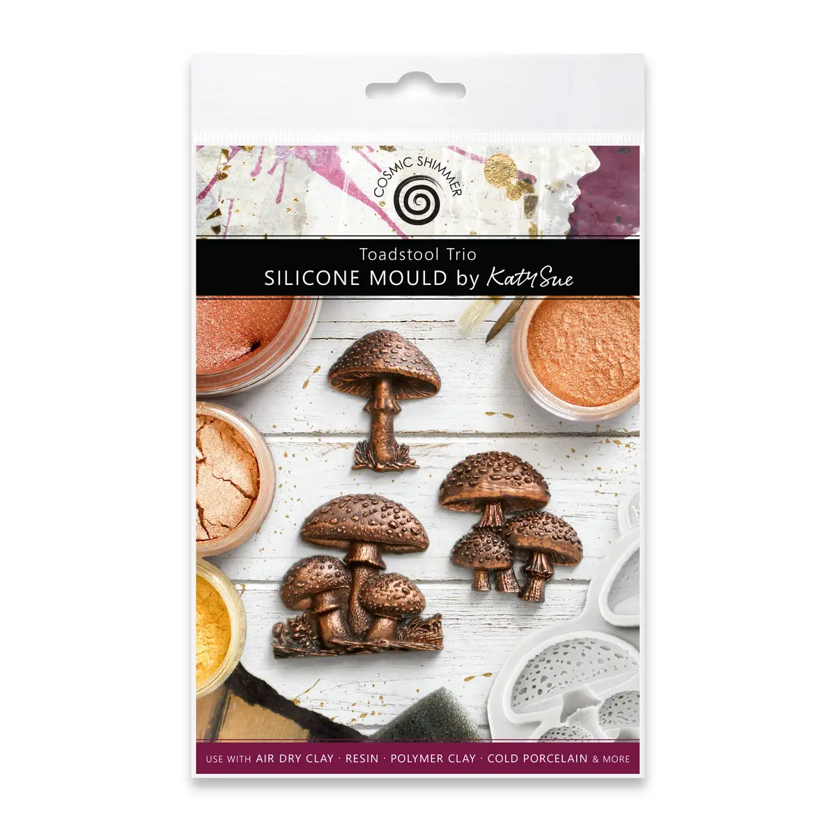 Cosmic Shimmer Toadstool Trio Silicone Mould 1