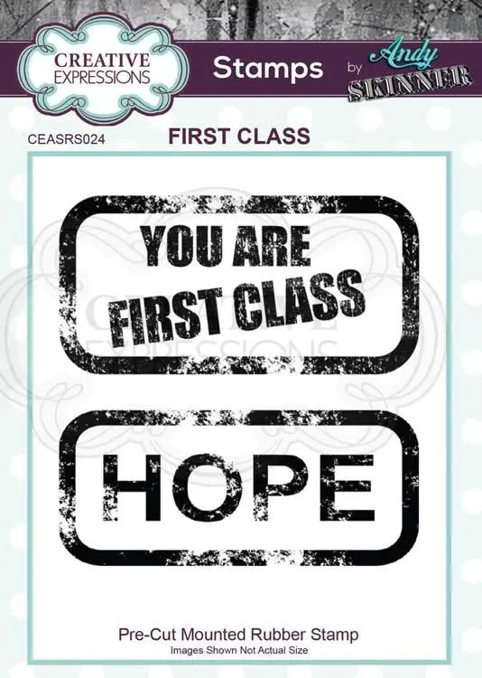 Pre Cut Rubber Stamp By Andy Skinner First Class 1