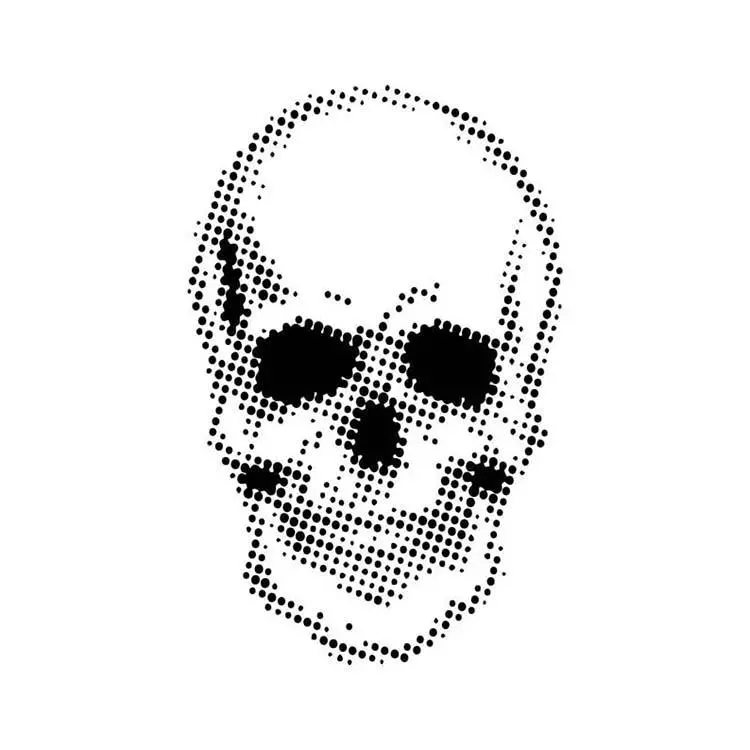 Creative Expressions 7 X 7 Stencil By Andy Skinner Half Tone Skull 1