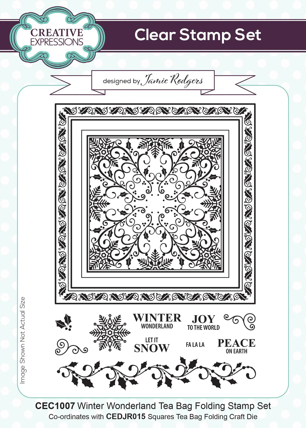 Creative Expressions Jamie Rodgers Winter Wonderland Tea Bag Folding 6 In X 8 In Stamp Set 1