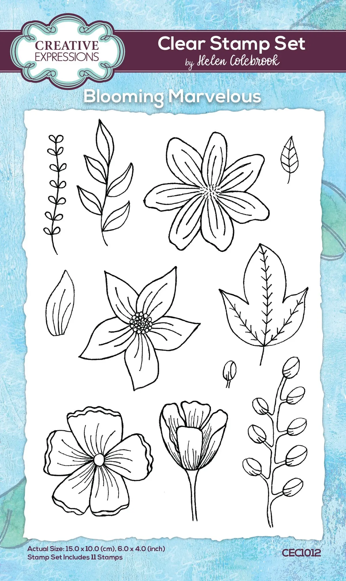 Creative Expressions Helen Colebrook Blooming Marvelous 6 In X 4 In Clear Stamp Set 1
