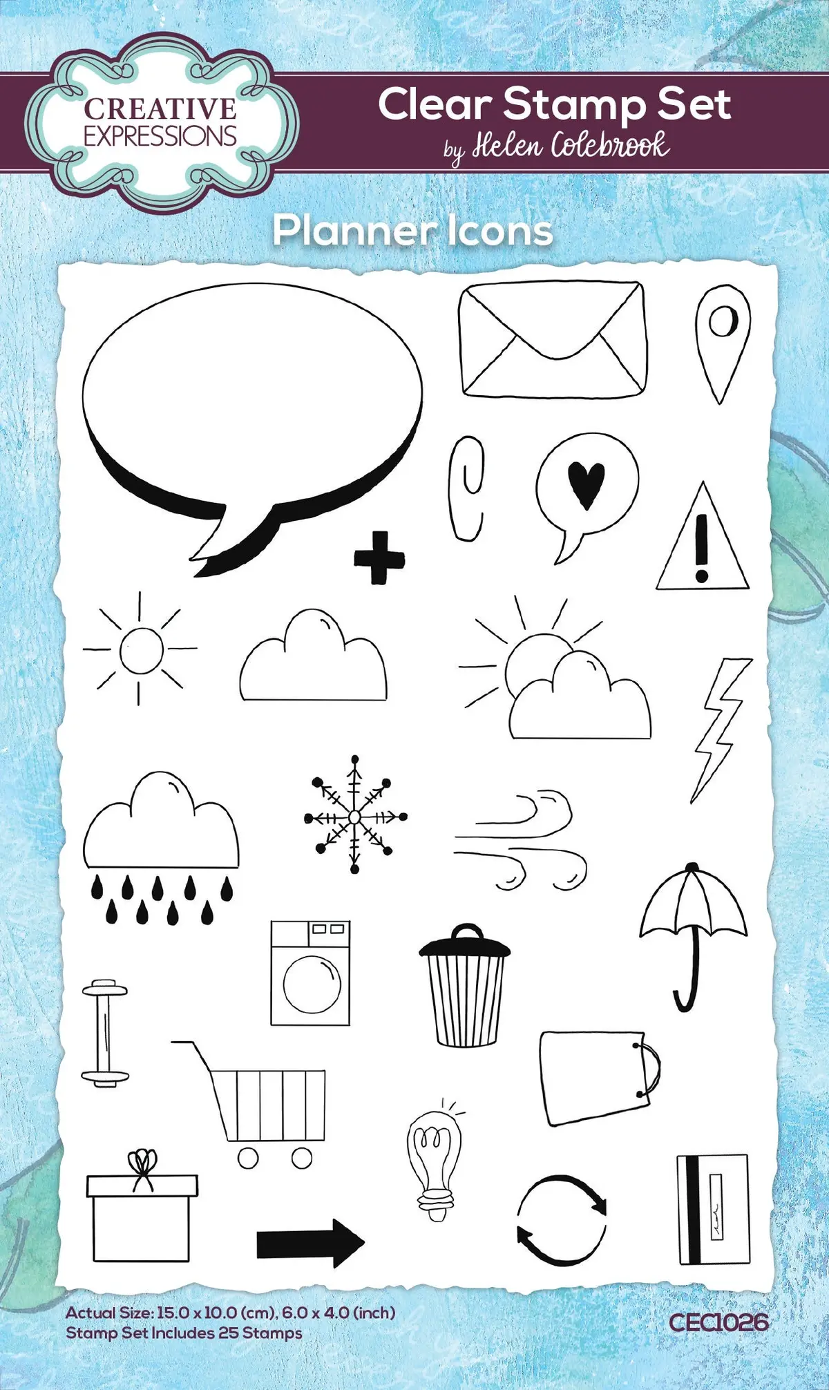 Creative Expressions Helen Colebrook Planner Icons 6 In X 4 In Clear Stamp Set 1