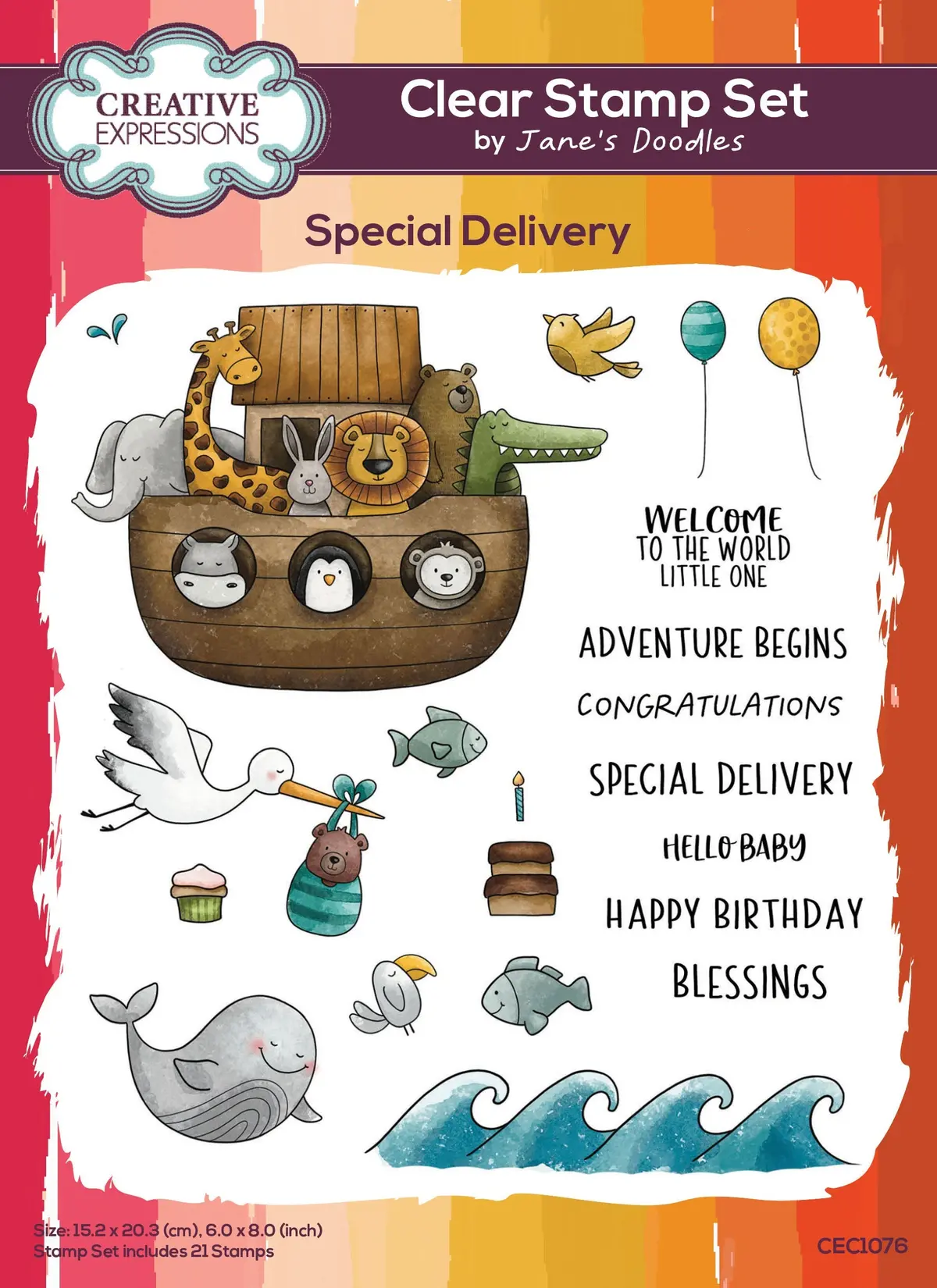 Creative Expressions Jane's Doodles Special Delivery 6 In X 8 In Clear Stamp Set 1