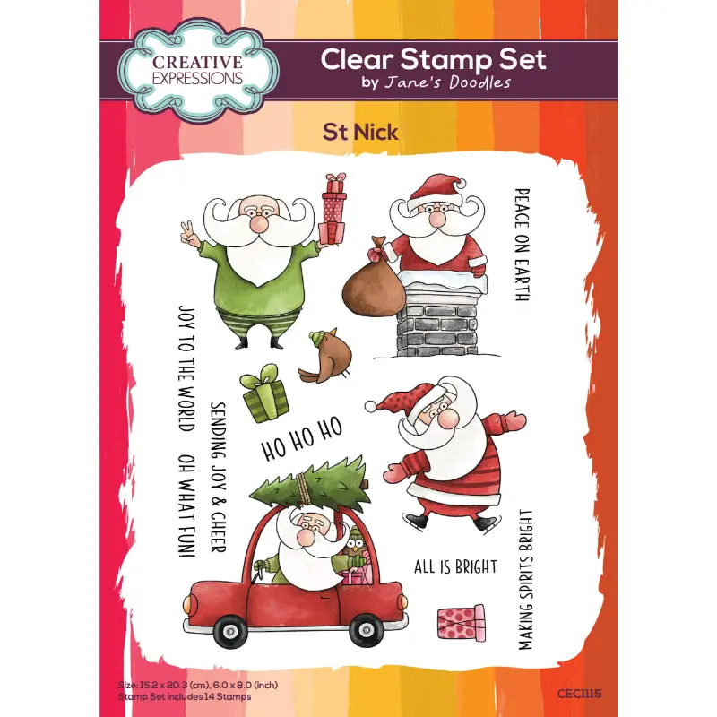 Creative Expressions Jane's Doodles St Nick 6 In X 8 In Clear Stamp Set 1