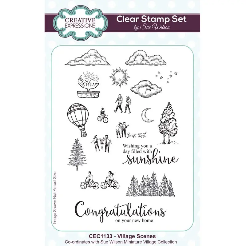 Creative Expressions Sue Wilson Village Scenes 4 In X 6 In Stamp Set 1