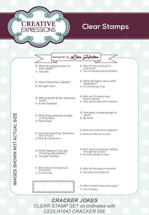 Creative Expressions Cracker Jokes A6 Clear Stamp Set 1