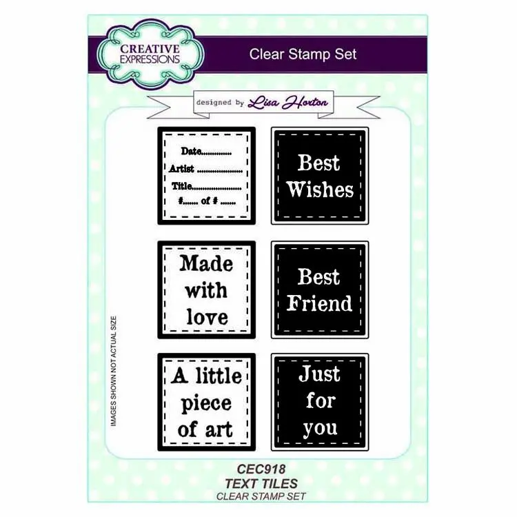 Creative Expressions A5 Artist Trading Clear Stamp Set Text Tiles 1