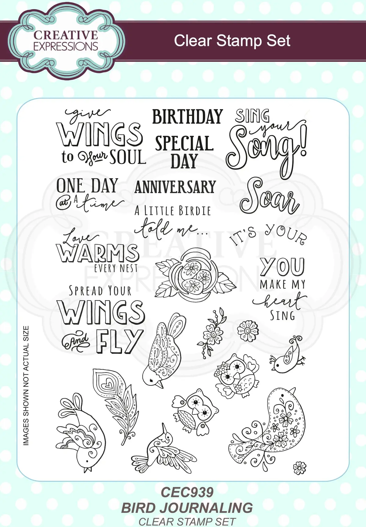 Bird Journaling A5 Clear Stamp Set 1