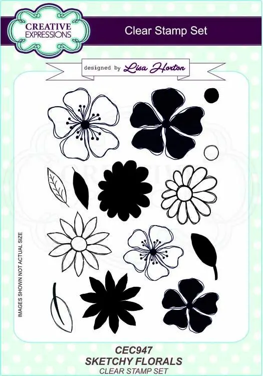 Sketchy Florals A5 Clear Stamp Set 1