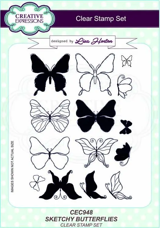 Sketchy Butterflies A5 Clear Stamp Set 1