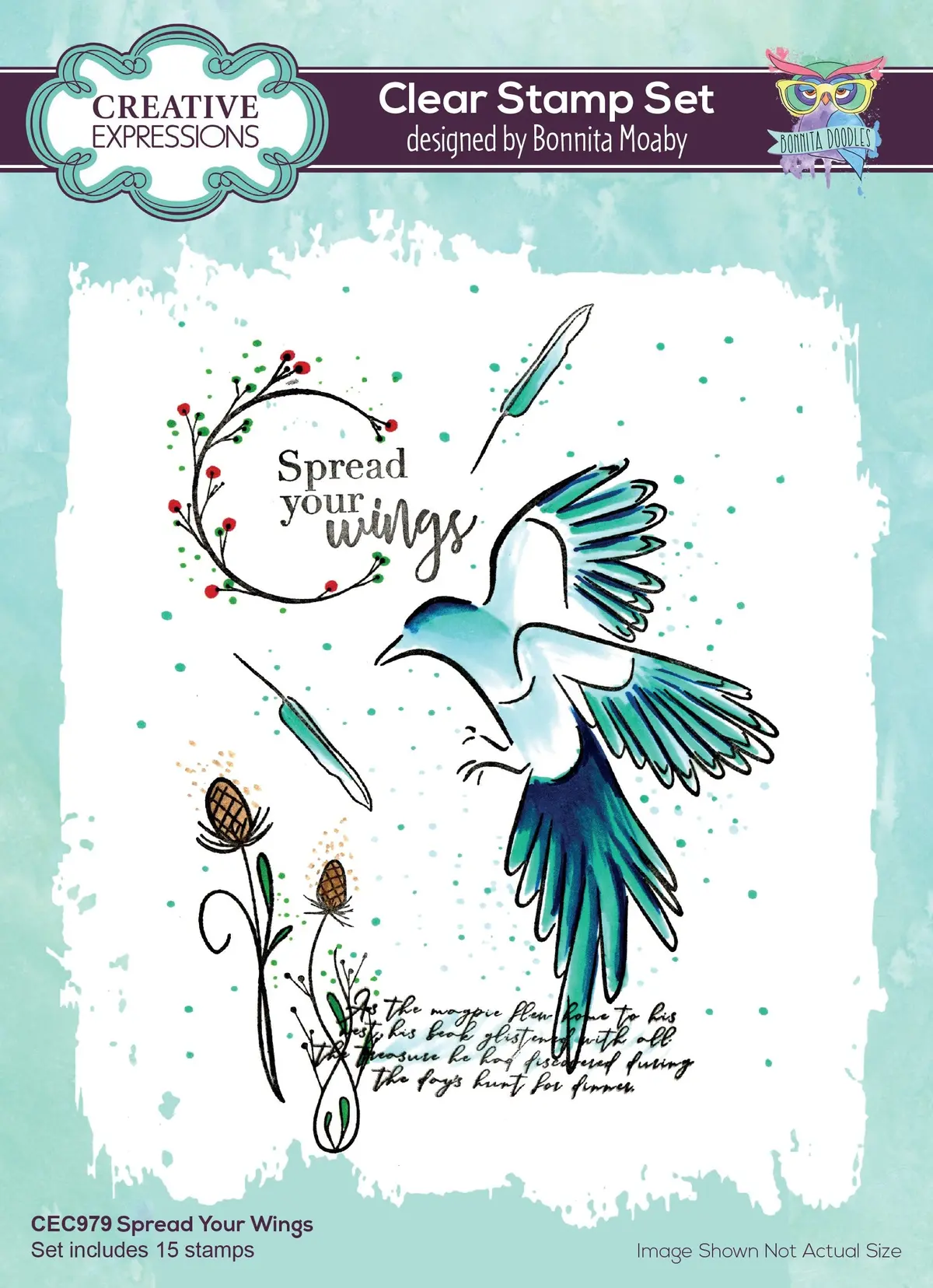 Creative Expressions Bonnita Moaby A5 Spread Your Wings Clear Stamp Set 1