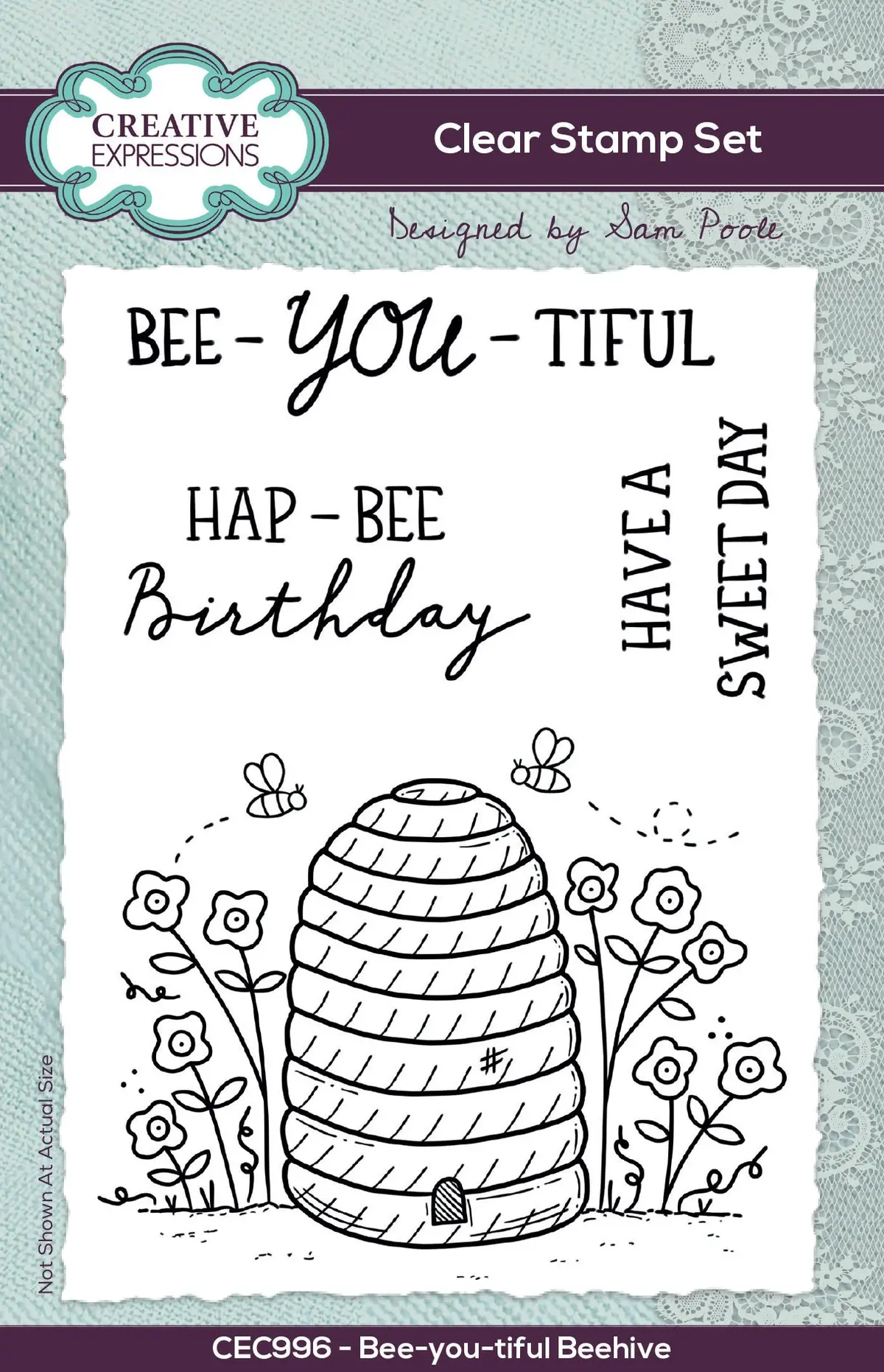 Creative Expressions Sam Poole Bee-You-Tiful Beehive 6 In X 4 In Clear Stamp Set 1
