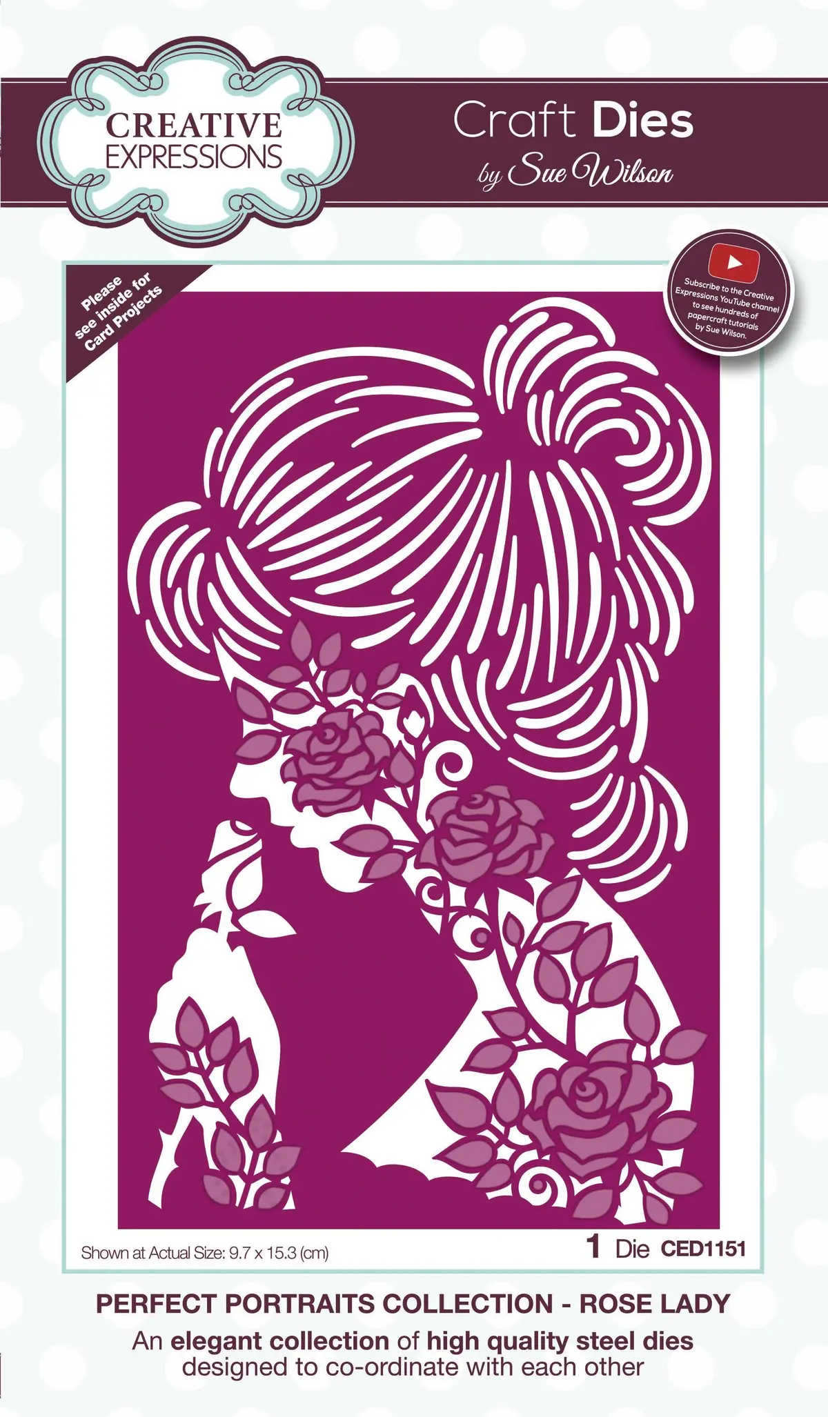 Dies By Sue Wilson Perfect Portraits Rose Lady 1