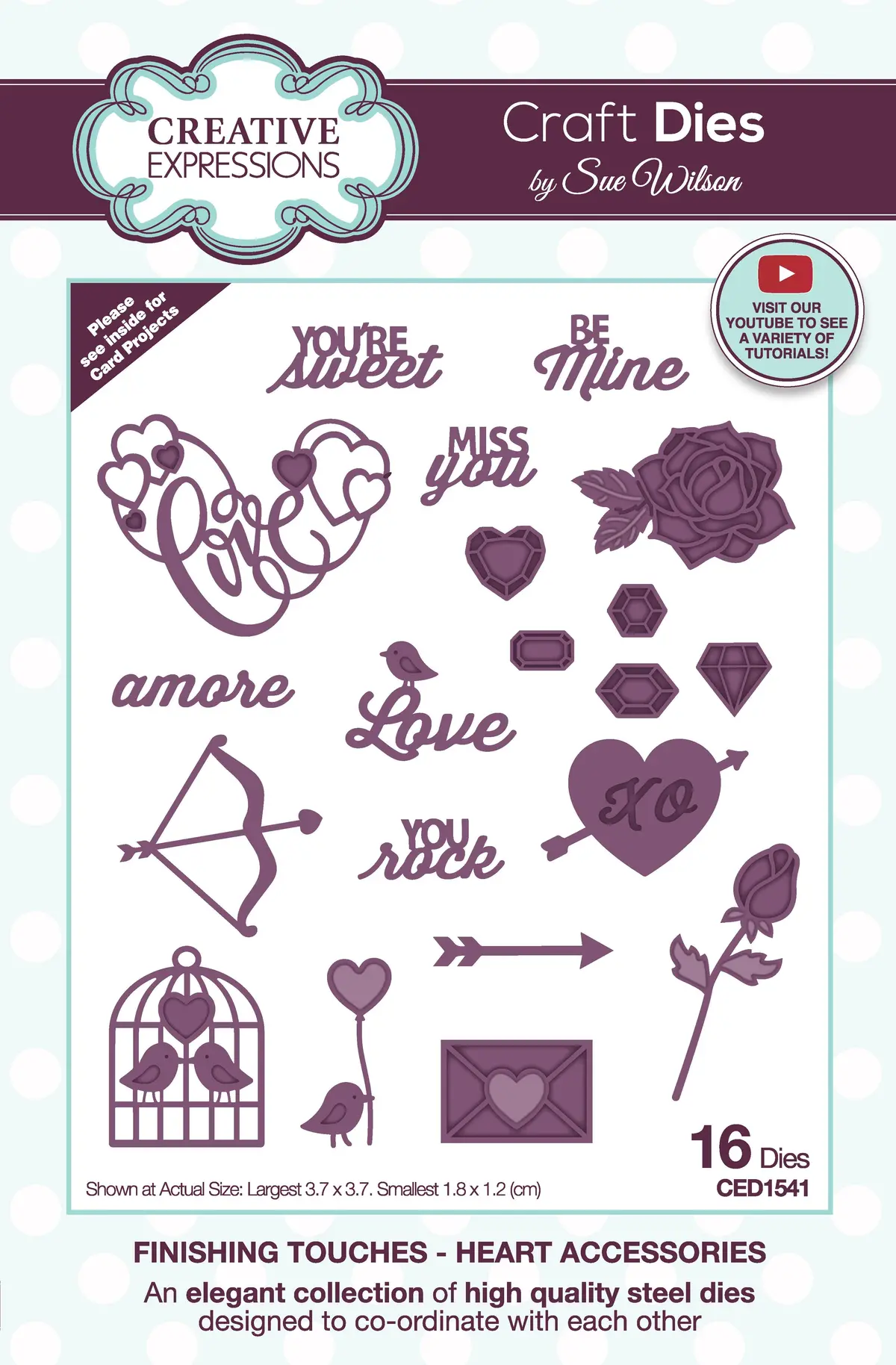 Creative Expressions Sue Wilson Finishing Touches Heart Accessories Craft Die 1