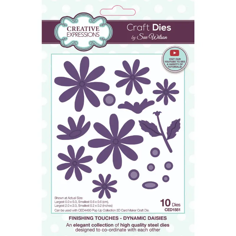 Creative Expressions Sue Wilson Finishing Touches Dynamic Daisies Craft Die 1