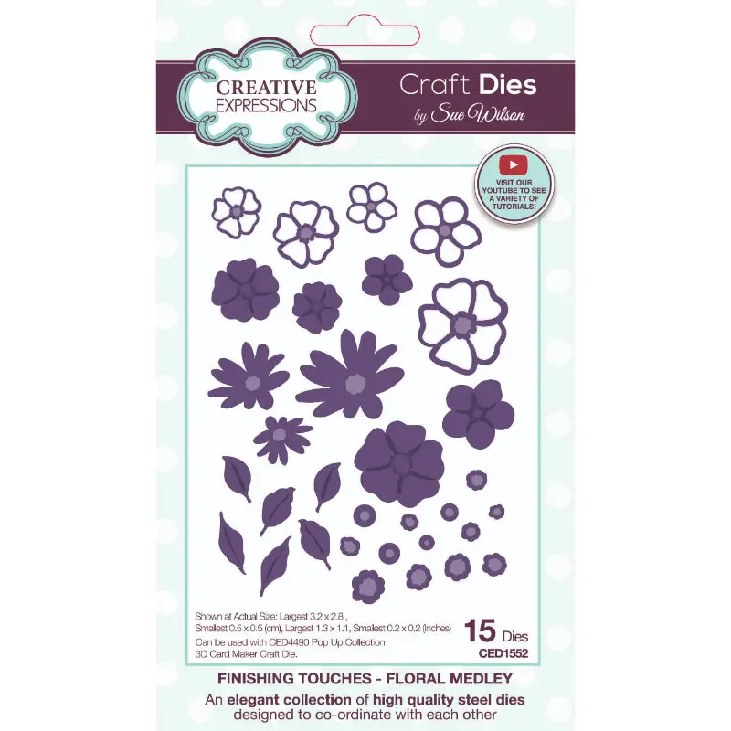 Creative Expressions Sue Wilson Finishing Touches Floral Medley Craft Die 1