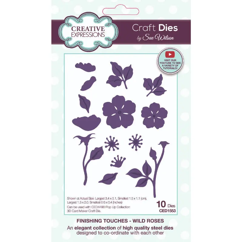 Creative Expressions Sue Wilson Finishing Touches Wild Roses Craft Die 1