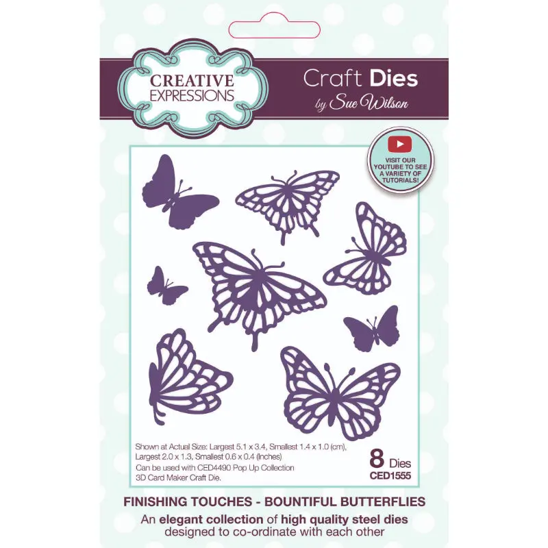 Creative Expressions Sue Wilson Finishing Touches Bountiful Butterflies Craft Die 1