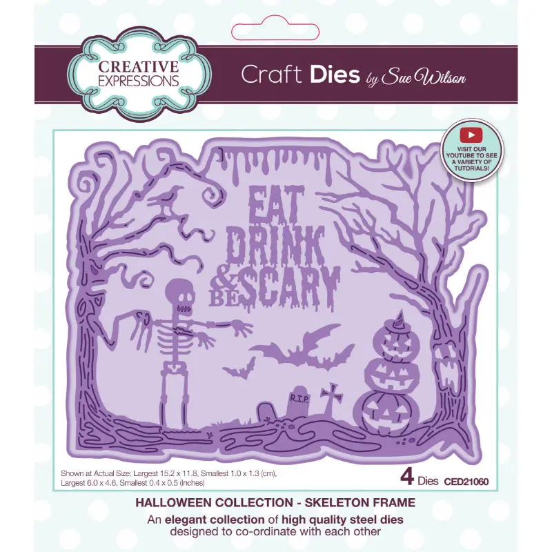 Creative Expressions Sue Wilson Halloween Skeleton Frame Craft Die 1