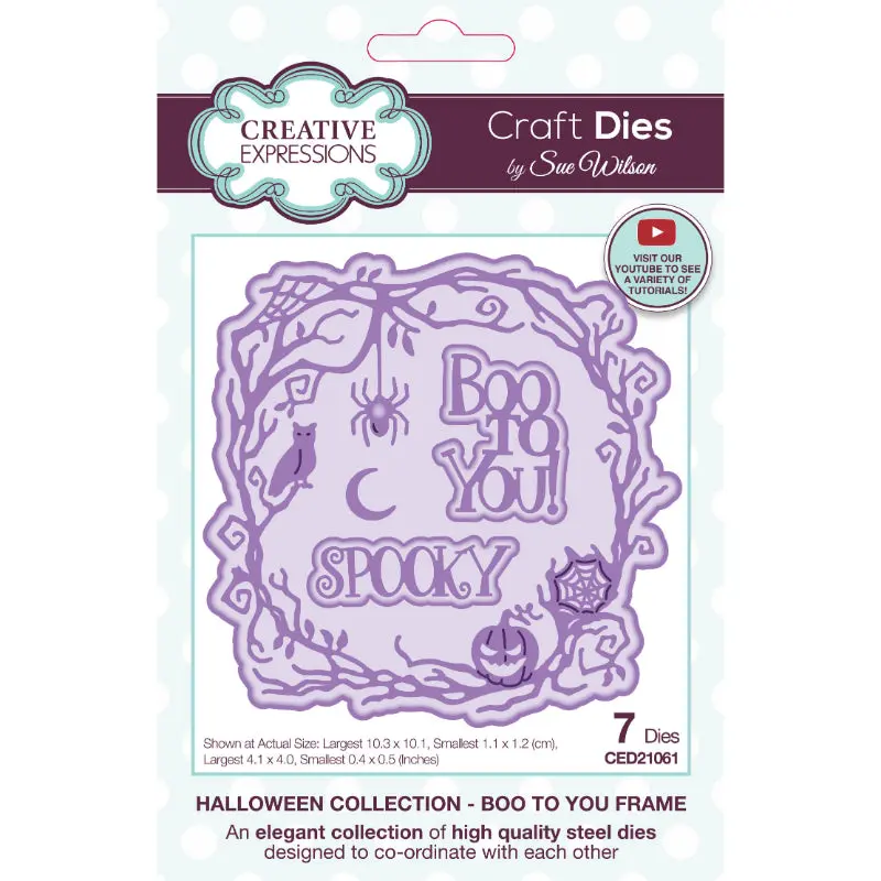 Creative Expressions Sue Wilson Halloween Boo To You Frame Craft Die 1