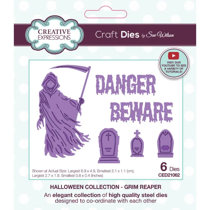 Creative Expressions Sue Wilson Halloween Grim Reaper Craft Die 1