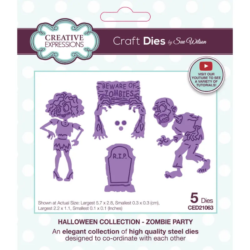 Creative Expressions Sue Wilson Halloween Zombie Party Craft Die 1