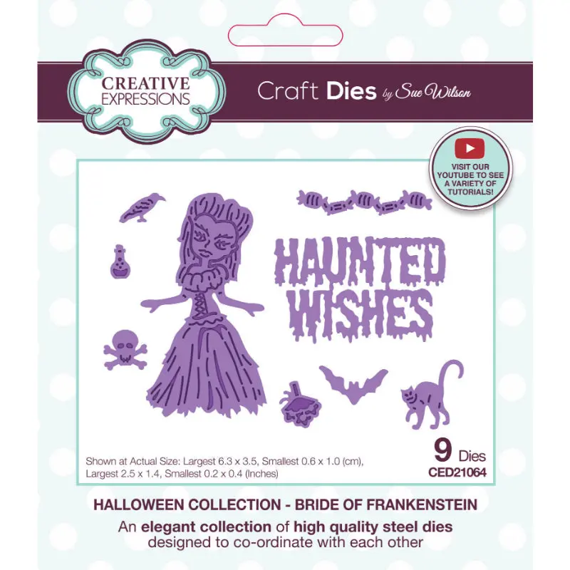 Creative Expressions Sue Wilson Halloween Bride Of Frankie Craft Die 1