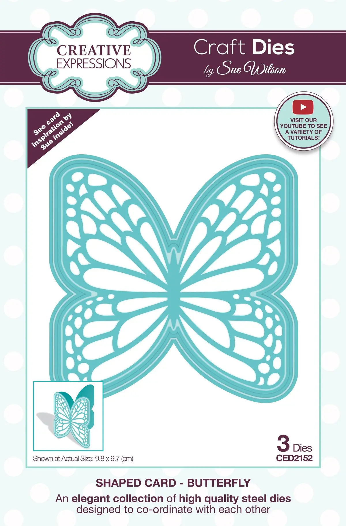 Creative Expressions Sue Wilson Shaped Cards Butterfly Craft Die 1