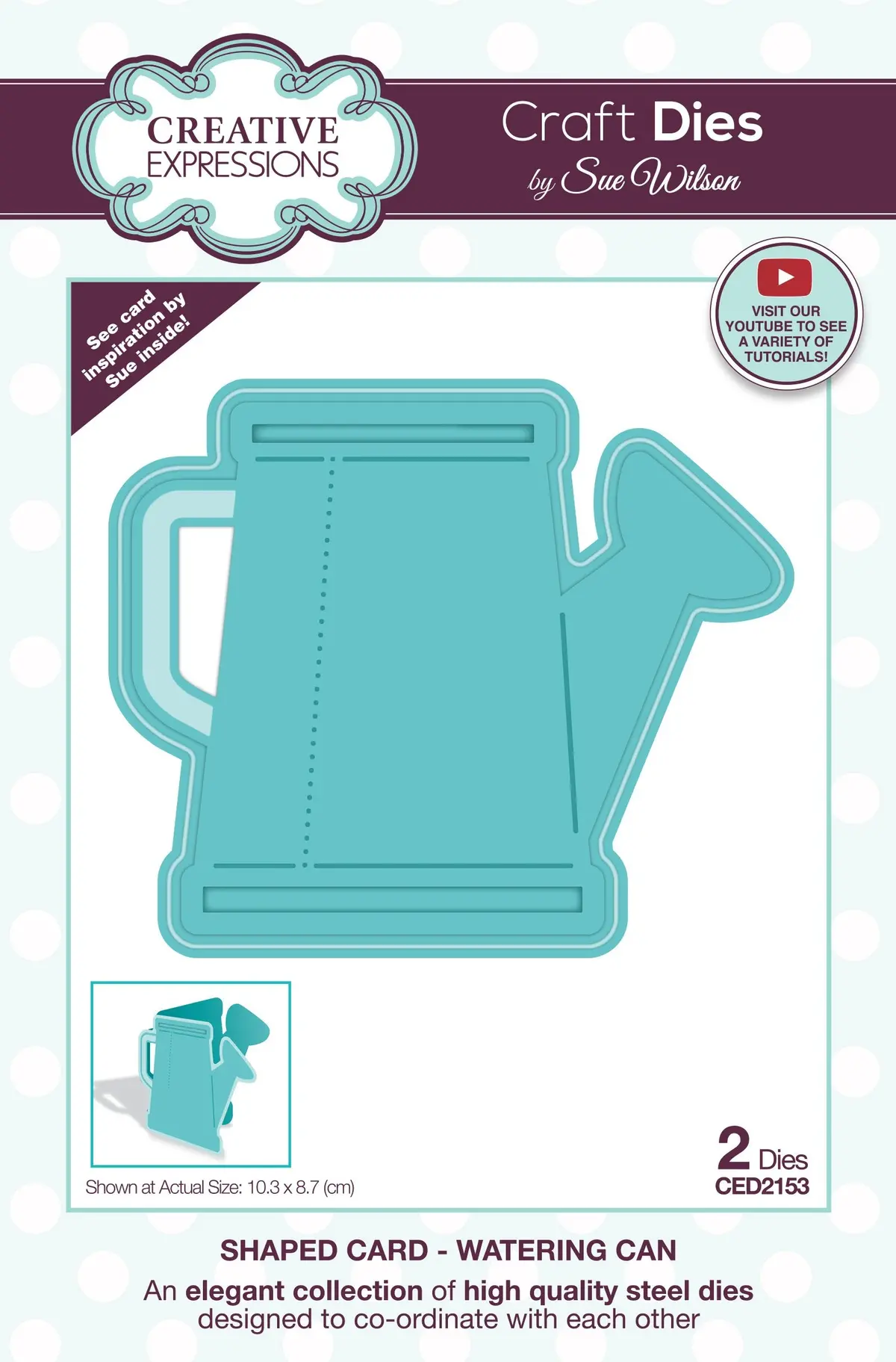 Creative Expressions Sue Wilson Shaped Cards Watering Can Craft Die 1