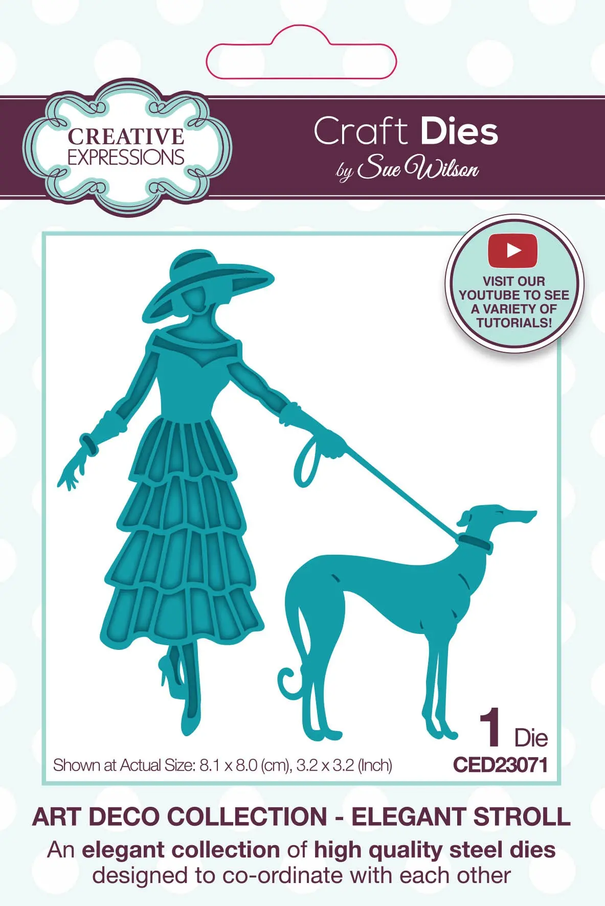 Creative Expressions Sue Wilson Art Deco Elegant Stroll Craft Die 1